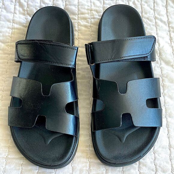 H Velcro slides size 44 NWT adjustable strap for comfort fits 10-11 - Picture 2 of 8